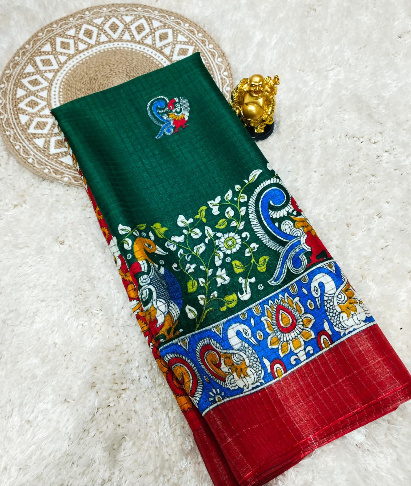 Pure Dola Gomatha Jari Checks Digital Sarees