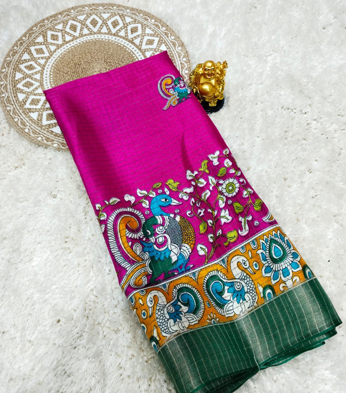 Pure Dola Gomatha Jari Checks Digital Sarees