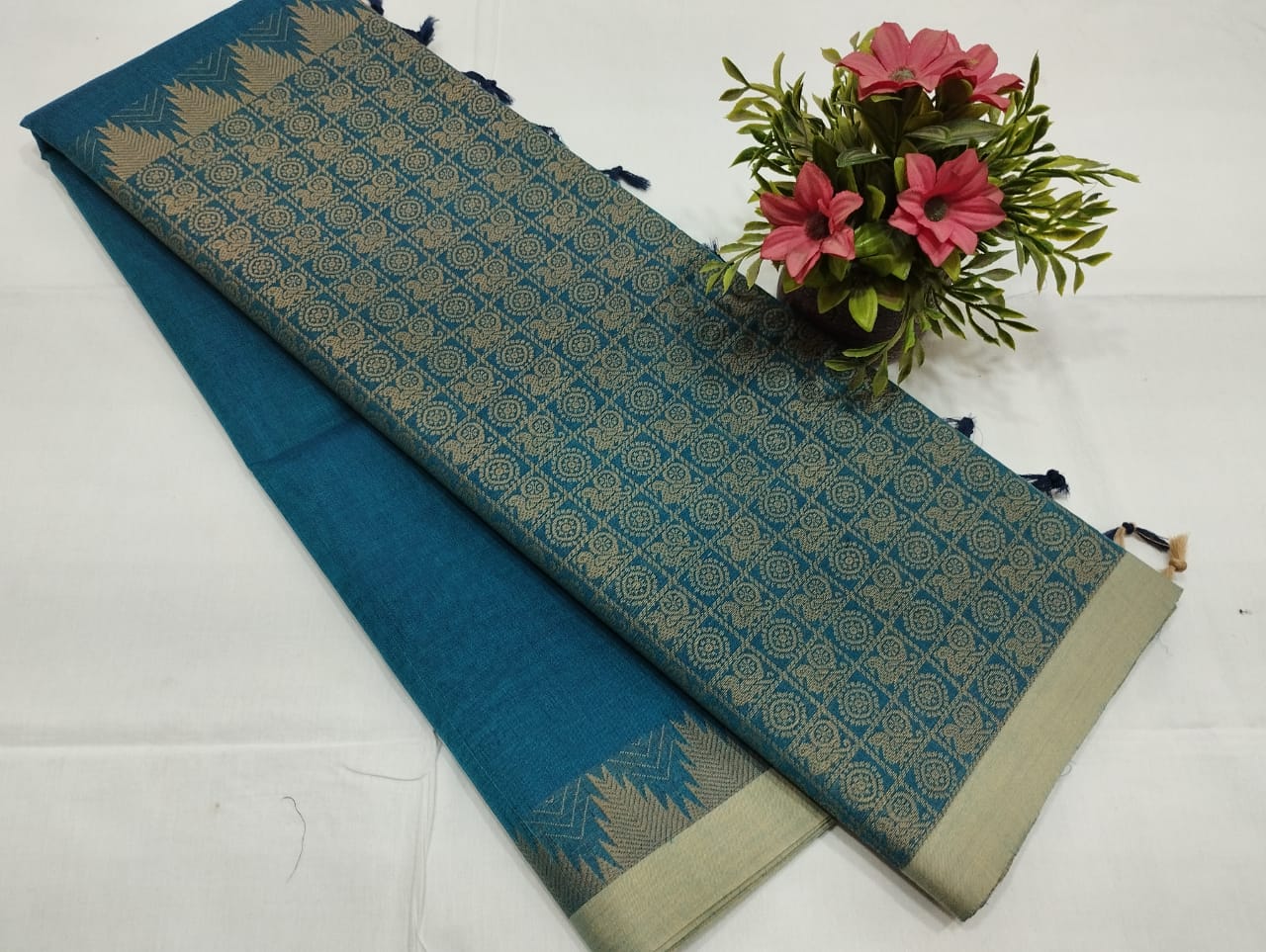 Kanchi Cotton Half And Half Saree