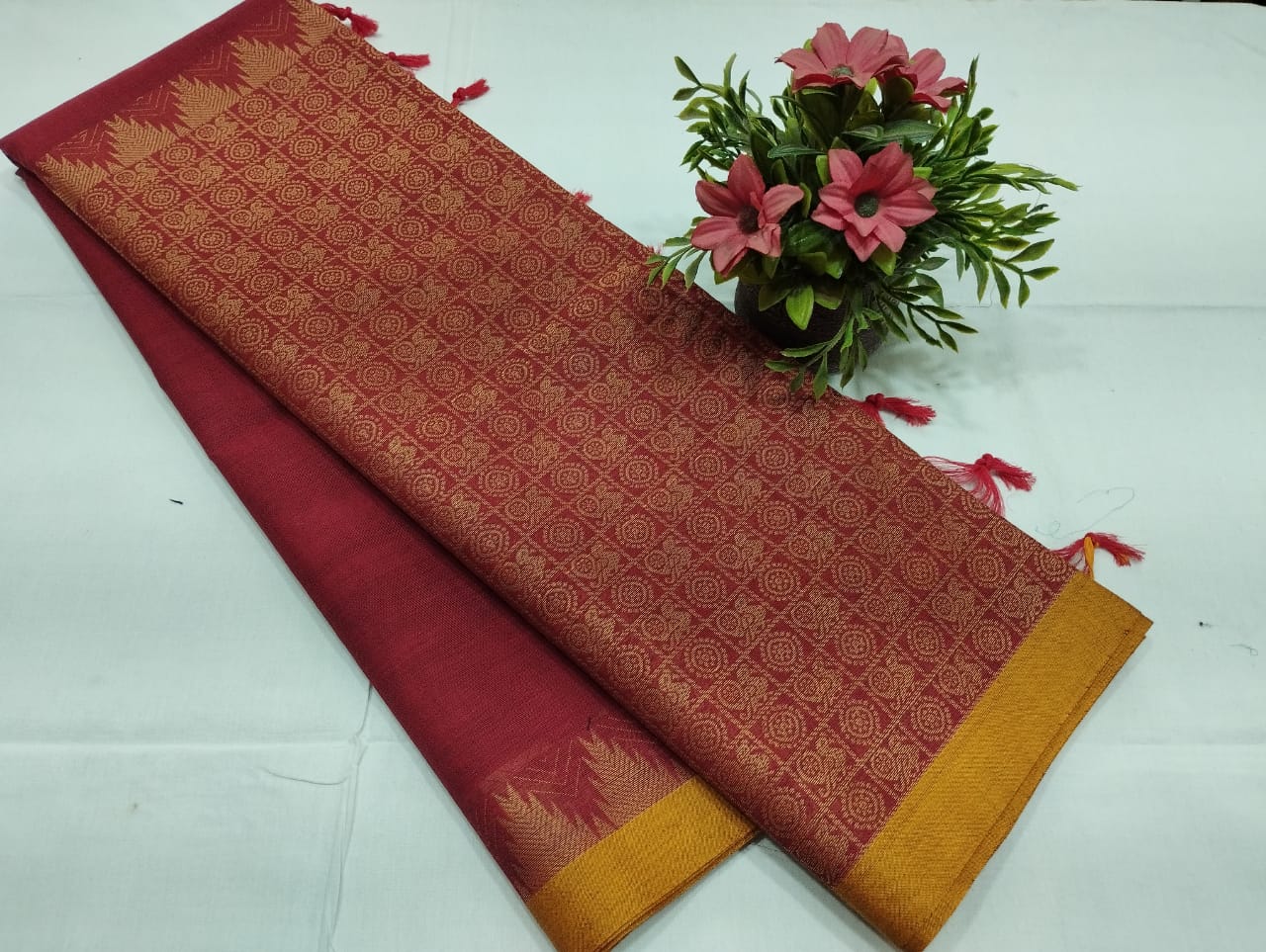 Kanchi Cotton Half And Half Saree