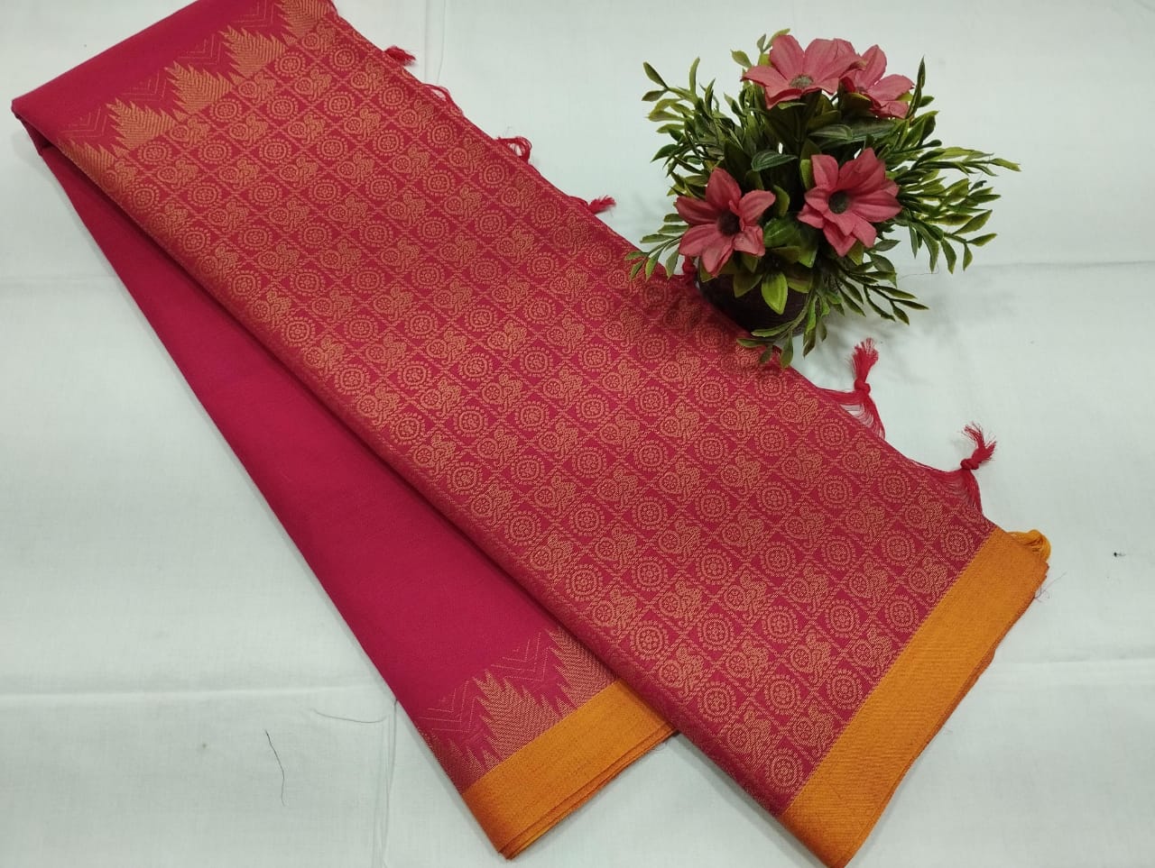 Kanchi Cotton Half And Half Saree