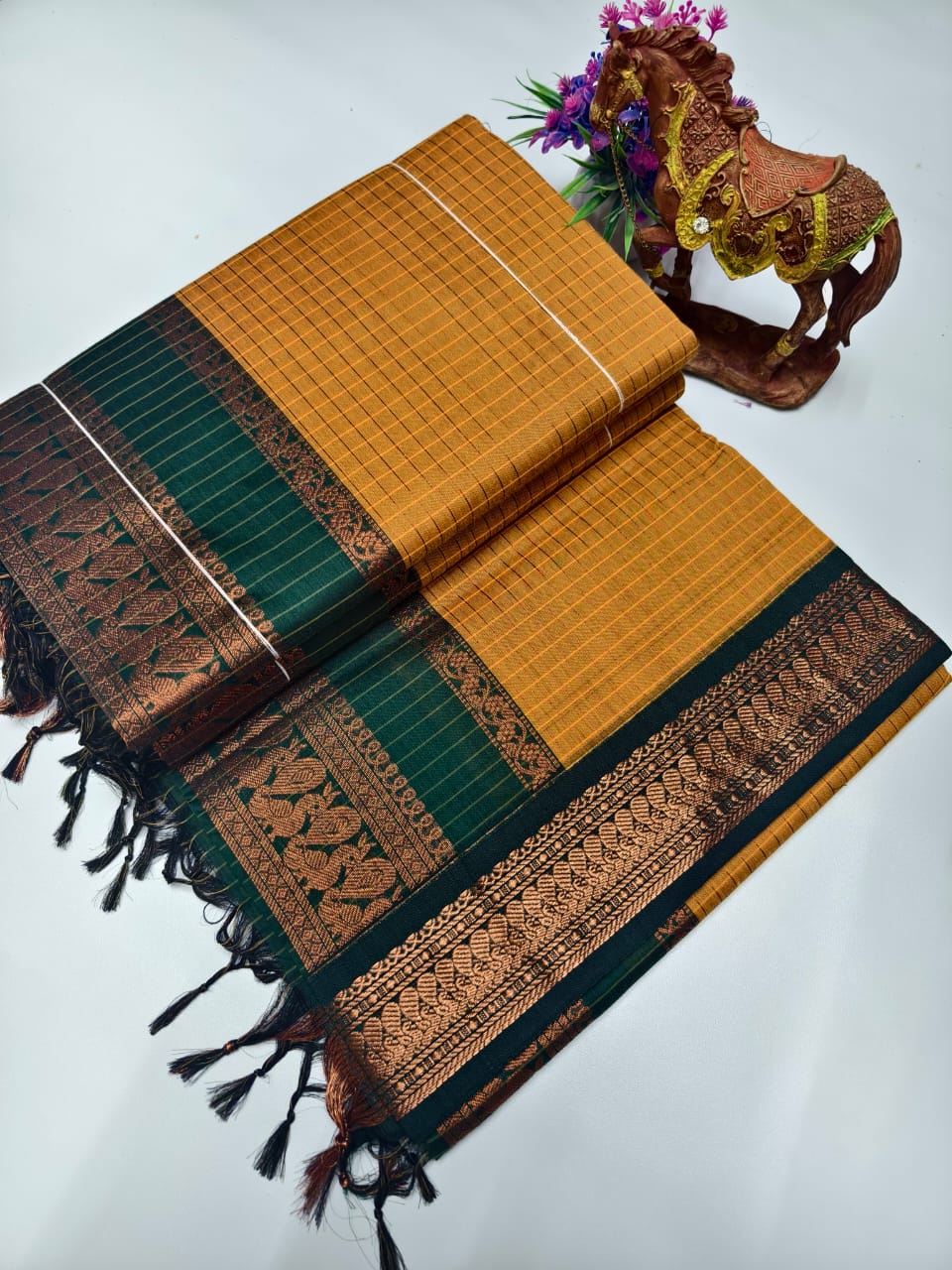 Checked Kalyani Cotton Saree