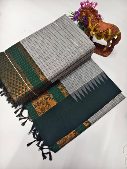 Checked Kalyani Cotton Saree