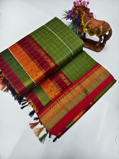 Checked Kalyani Cotton Saree