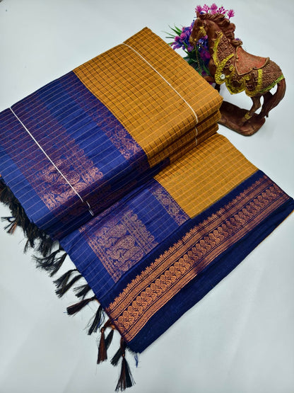 Checked Kalyani Cotton Saree