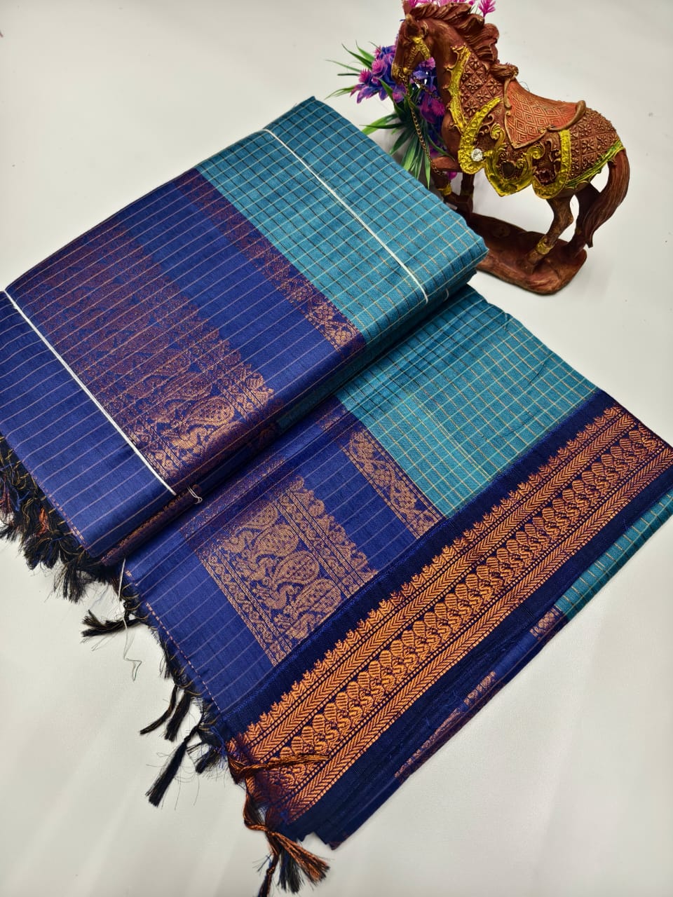 Checked Kalyani Cotton Saree