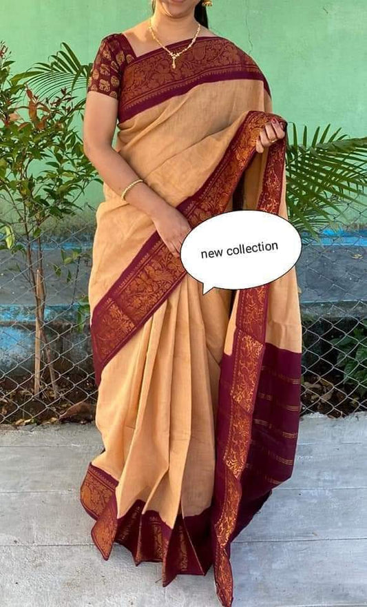 Sungudi zari  border plain cotton sarees