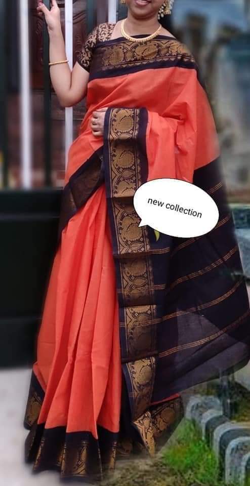 Sungudi zari  border plain cotton sarees