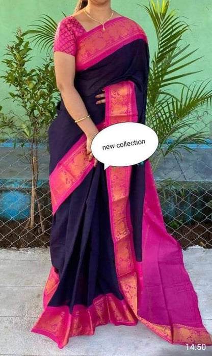 Sungudi zari  border plain cotton sarees