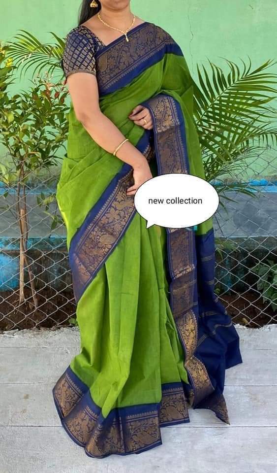 Sungudi zari  border plain cotton sarees