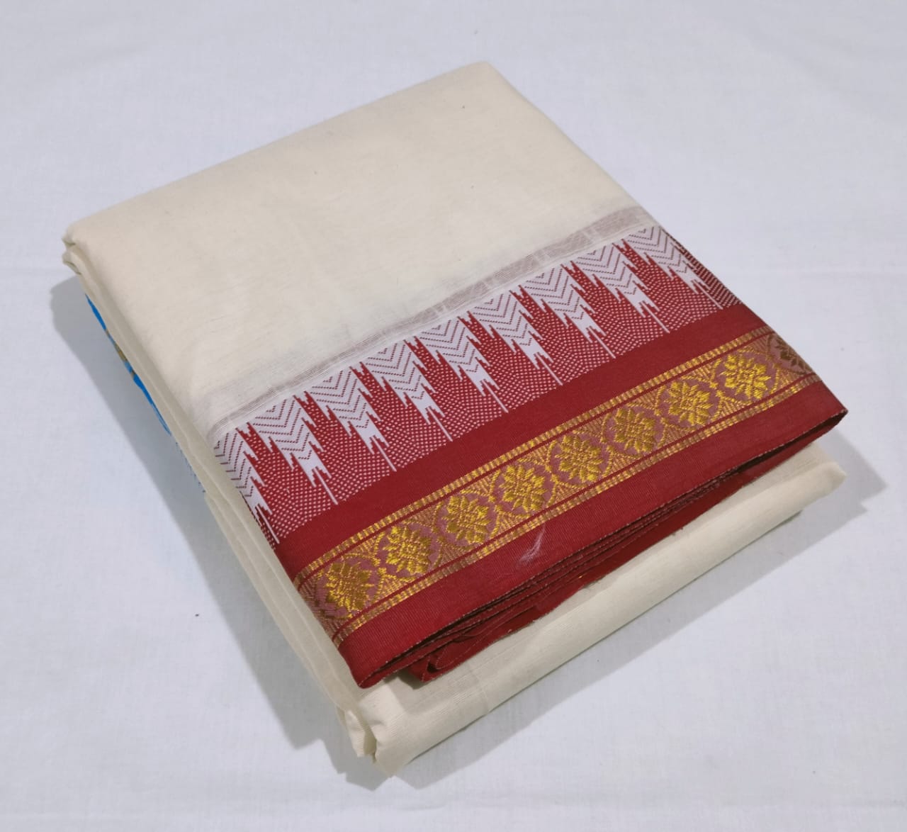 9x5 Jaquard Border Dhothi With Angavasthram