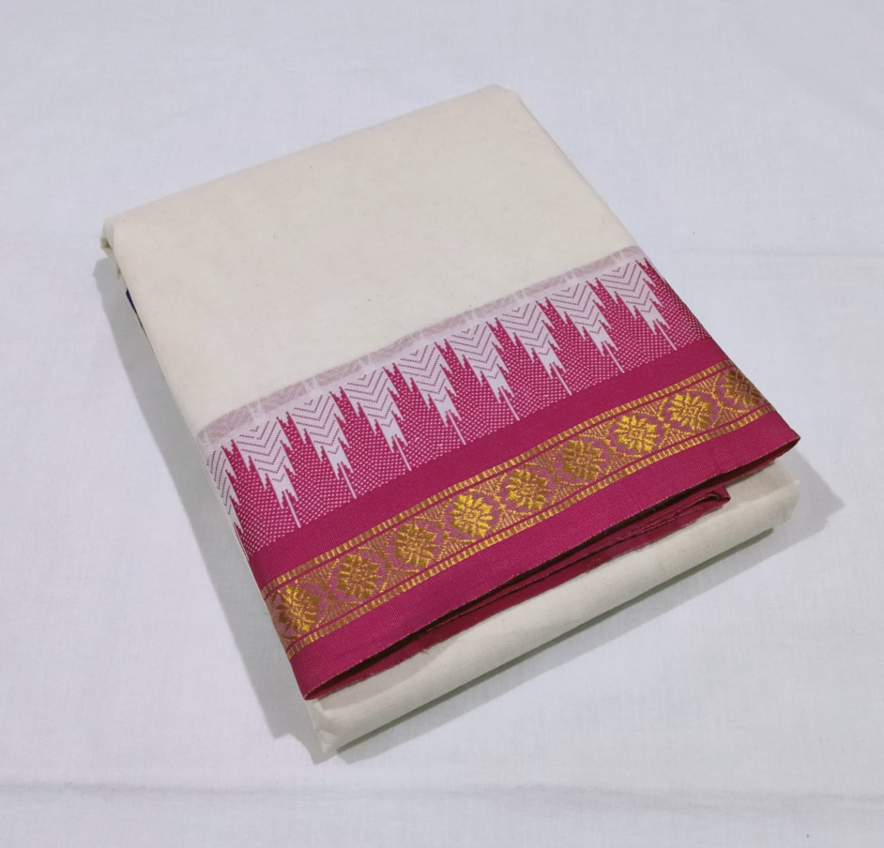 9x5 Jaquard Border Dhothi With Angavasthram