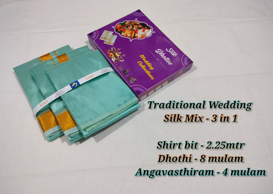 Silk Color Shirt Dhothi Cloth