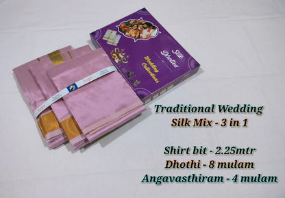 Silk Color Shirt Dhothi Cloth