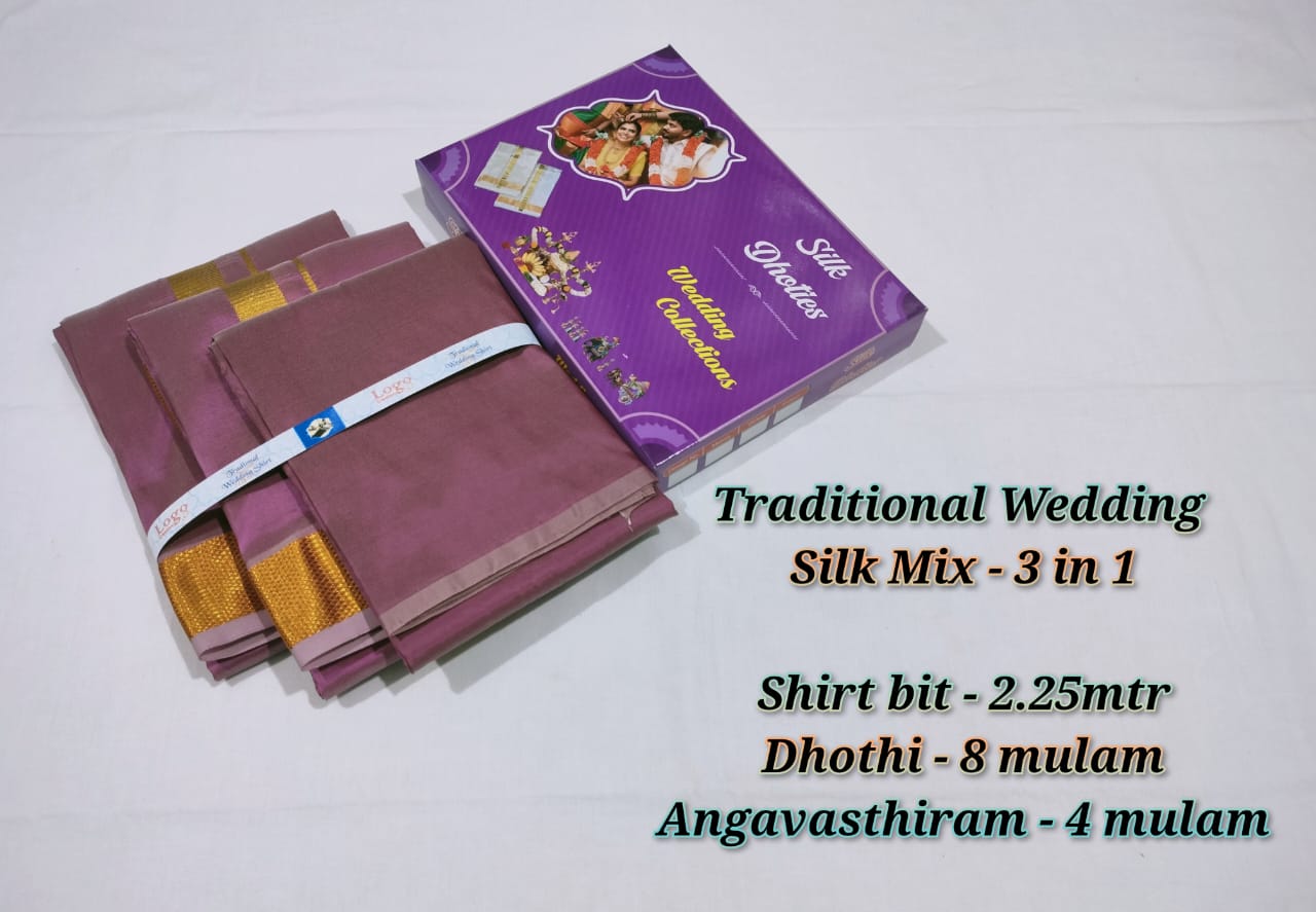 Silk Color Shirt Dhothi Cloth