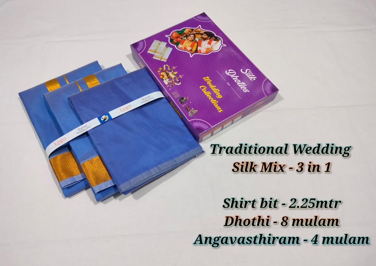 Silk Color Shirt Dhothi Cloth