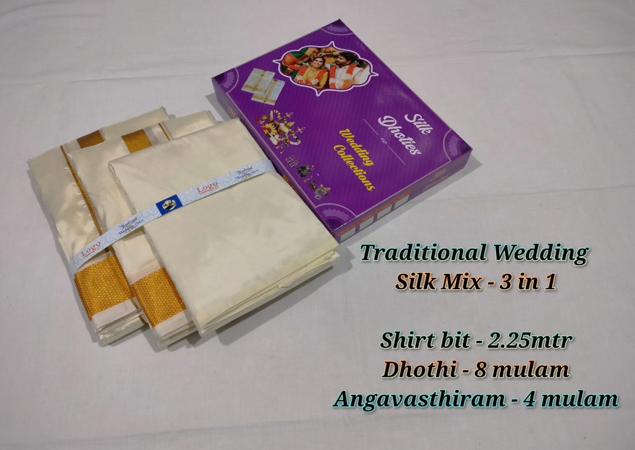 Silk Color Shirt Dhothi Cloth