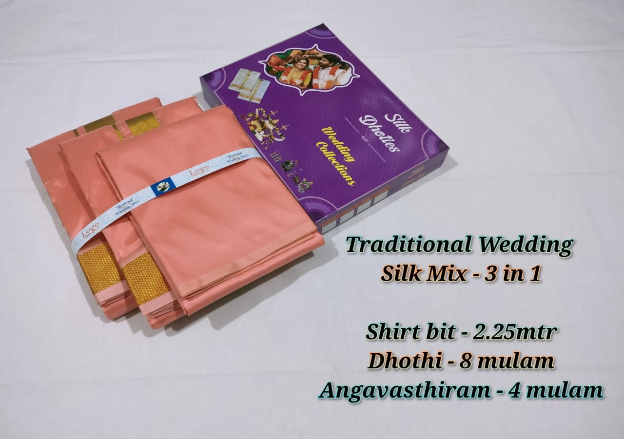 Silk Color Shirt Dhothi Cloth