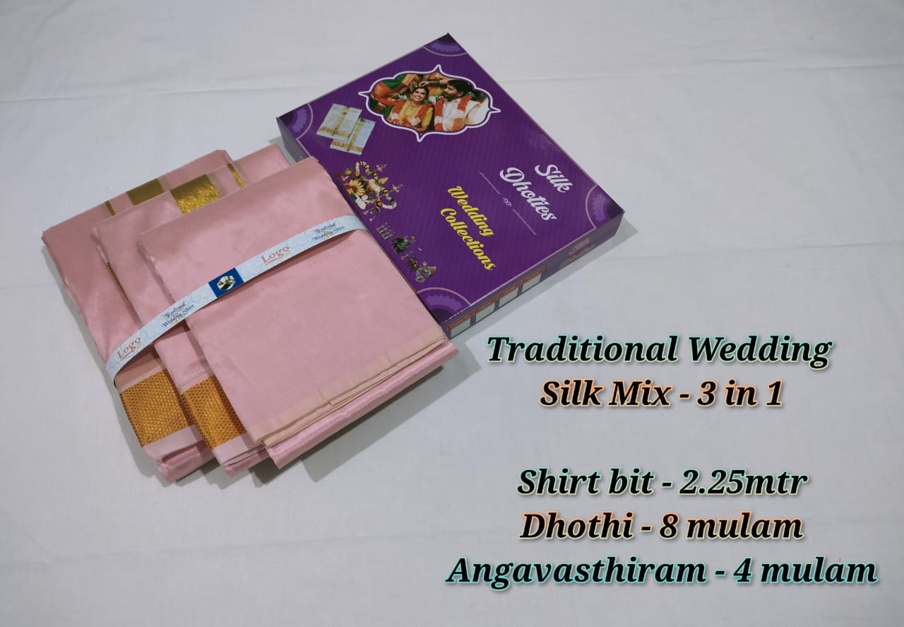 Silk Color Shirt Dhothi Cloth