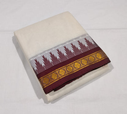 9x5 Jaquard Border Dhothi With Angavasthram