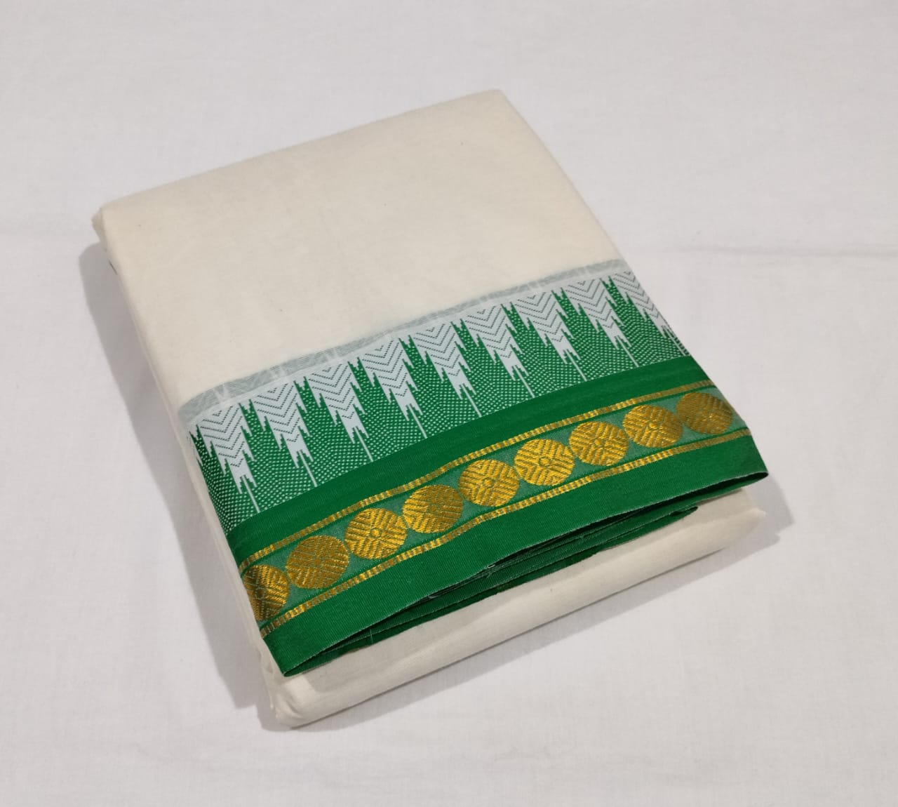 9x5 Jaquard Border Dhothi With Angavasthram