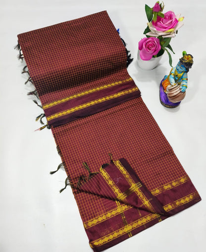 Checked Kalyani Cotton Saree