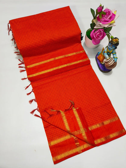 Checked Kalyani Cotton Saree