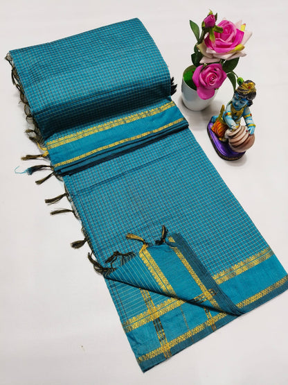 Checked Kalyani Cotton Saree