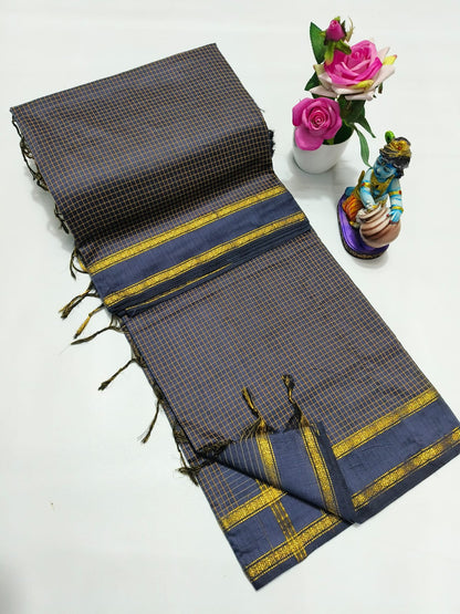 Checked Kalyani Cotton Saree