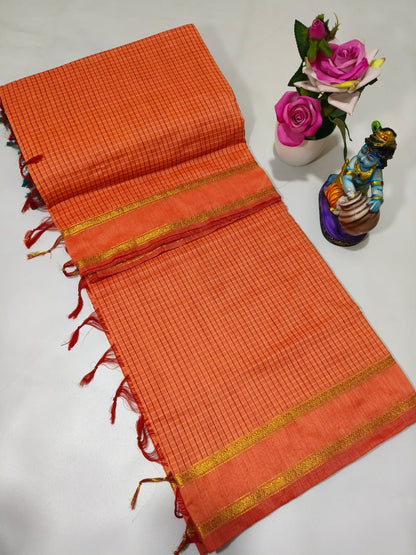 Checked Kalyani Cotton Saree