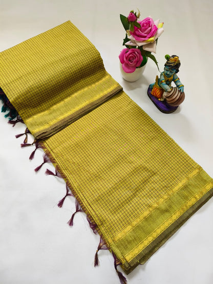 Checked Kalyani Cotton Saree