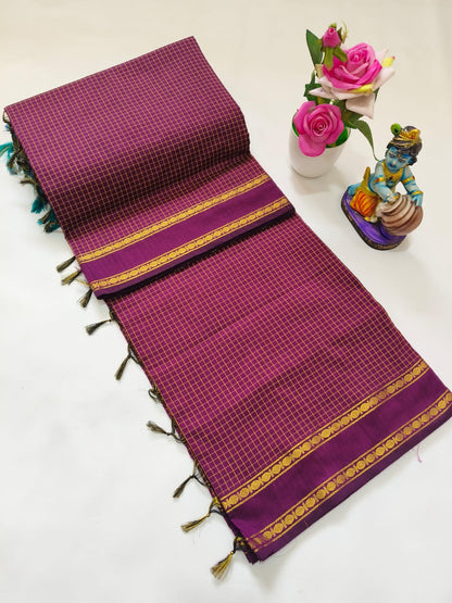 Checked Kalyani Cotton Saree