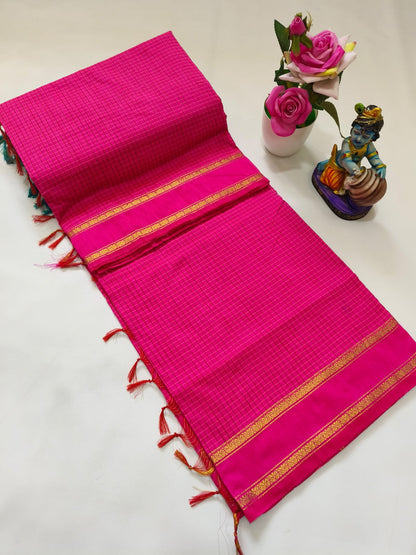 Checked Kalyani Cotton Saree