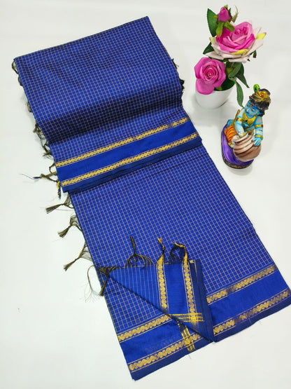 Checked Kalyani Cotton Saree