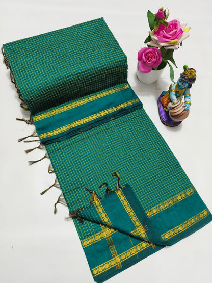 Checked Kalyani Cotton Saree