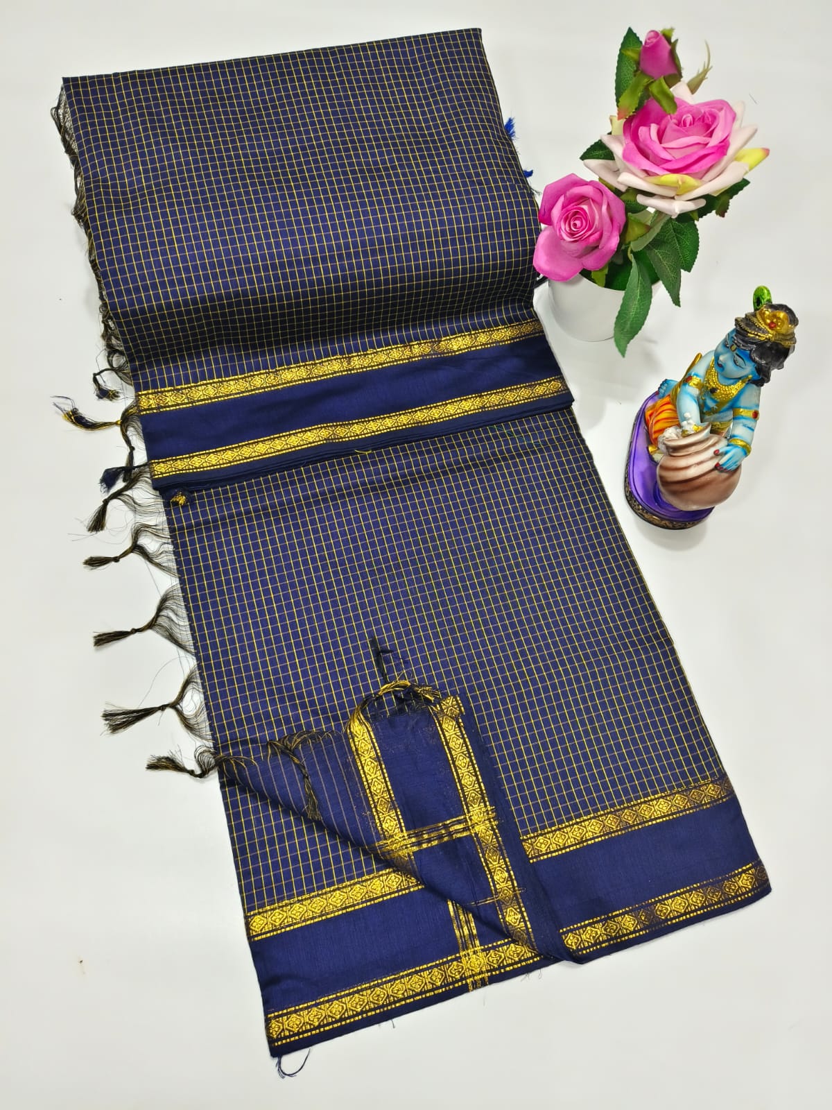 Checked Kalyani Cotton Saree