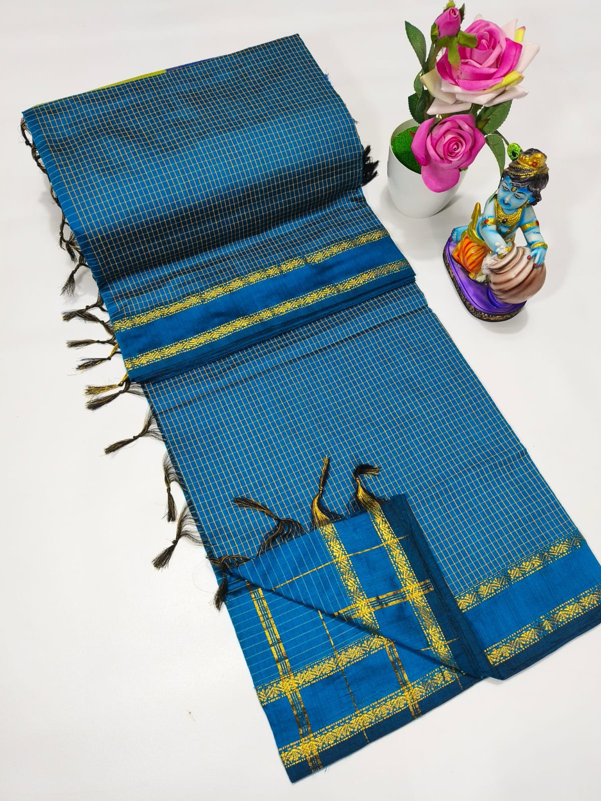 Checked Kalyani Cotton Saree